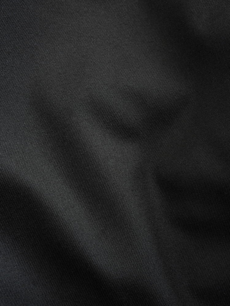 Noir - Coupe ajustée Flannel Costume Veste - Image 6 of 10