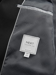 Czarny - Slim Fit Flannel Suit Jacket - Image 8 of 10