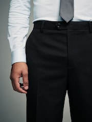 Black Slim Fit Flannel Suit Trousers - Image 2 of 8