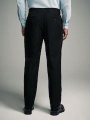 Black Slim Fit Flannel Suit Trousers - Image 3 of 8