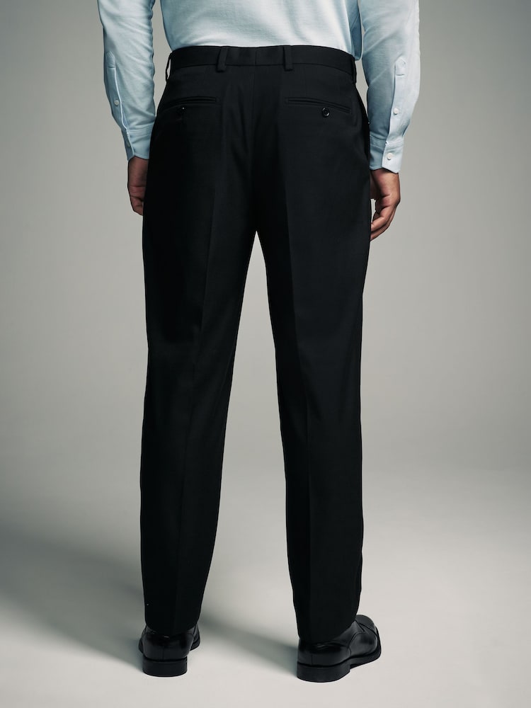 Schwarz - Slim Fit Flannel Suit Trousers - Image 3 of 8