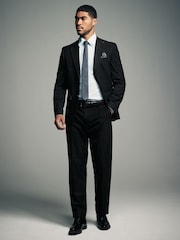 Black Slim Fit Flannel Suit Trousers - Image 5 of 8