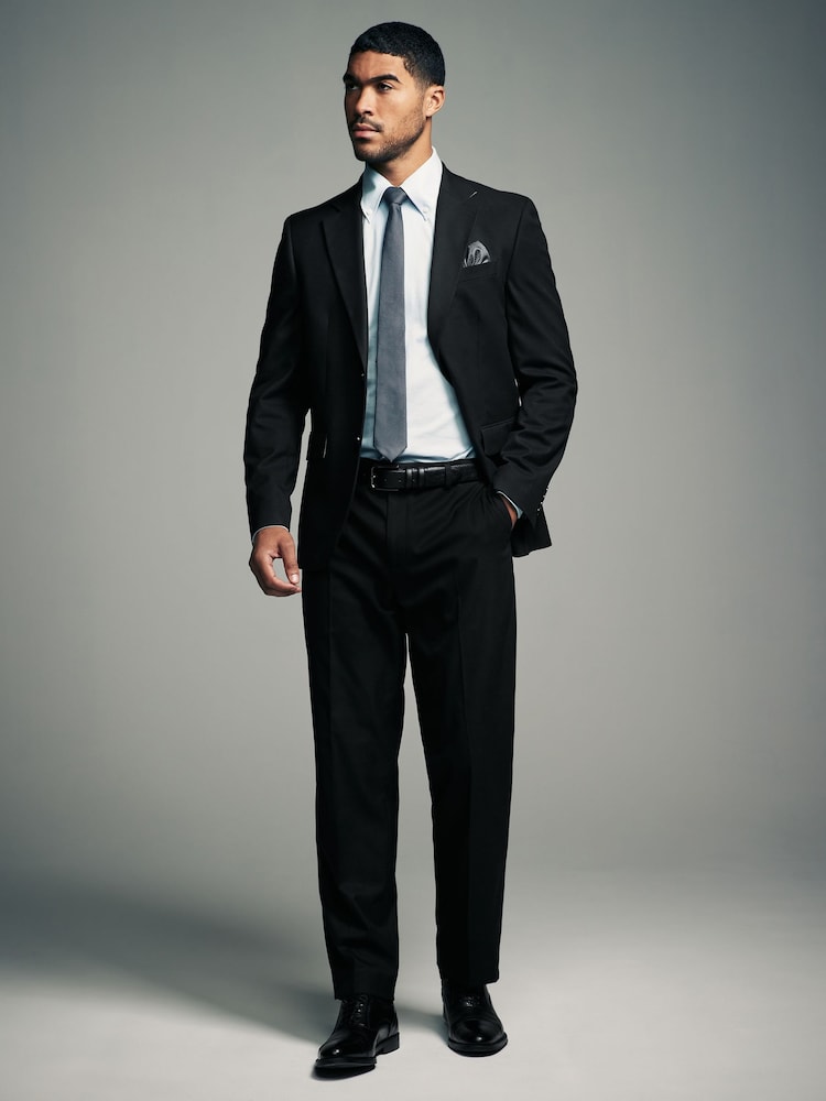 Schwarz - Slim Fit Flannel Suit Trousers - Image 5 of 8