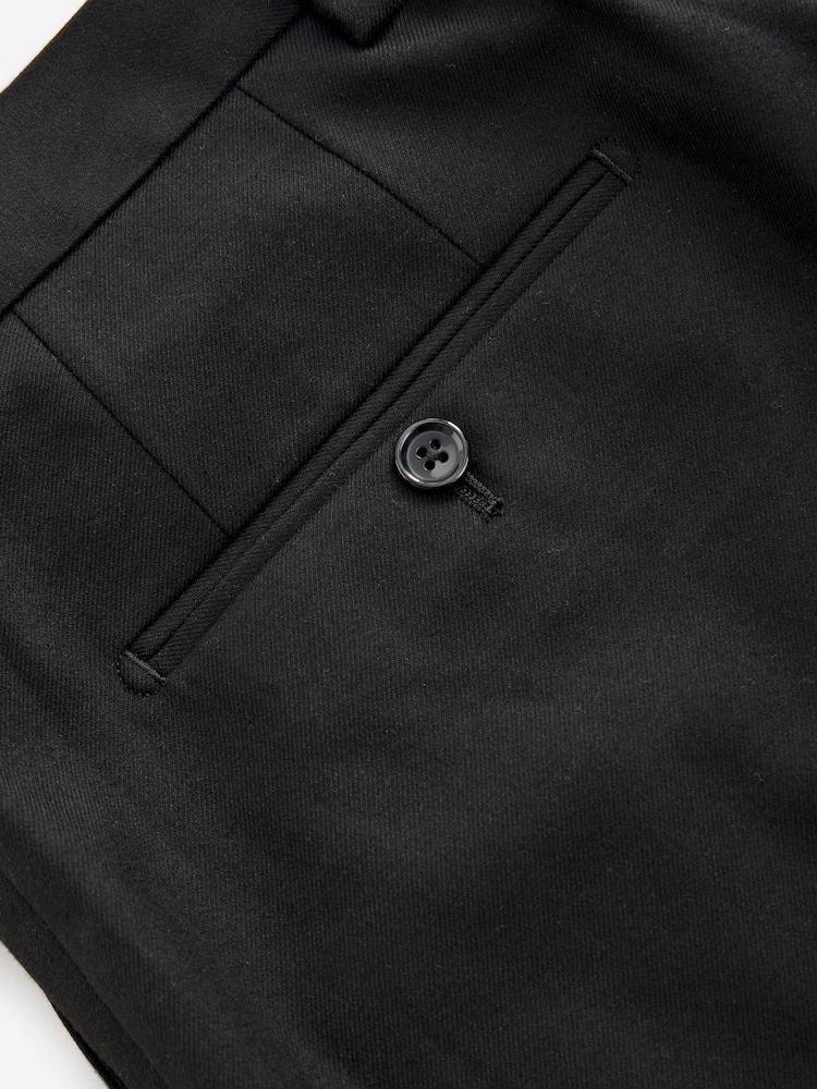 Schwarz - Slim Fit Flannel Suit Trousers - Bild 8 von 8 Schwarz - Slim Fit Flannel Suit Trousers - Bild 8 von 8