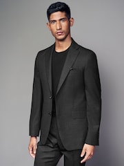 Noir - Tailored Fit - Veste de costume en laine texturée - Image 1 de 11