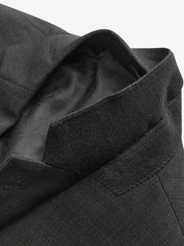 Noir - Tailored Fit - Veste de costume en laine texturée - Image 11 of 11
