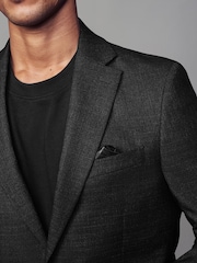 Noir - Tailored Fit - Veste de costume en laine texturée - Image 5 de 11