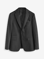 Noir - Tailored Fit - Veste de costume en laine texturée - Image 6 de 11