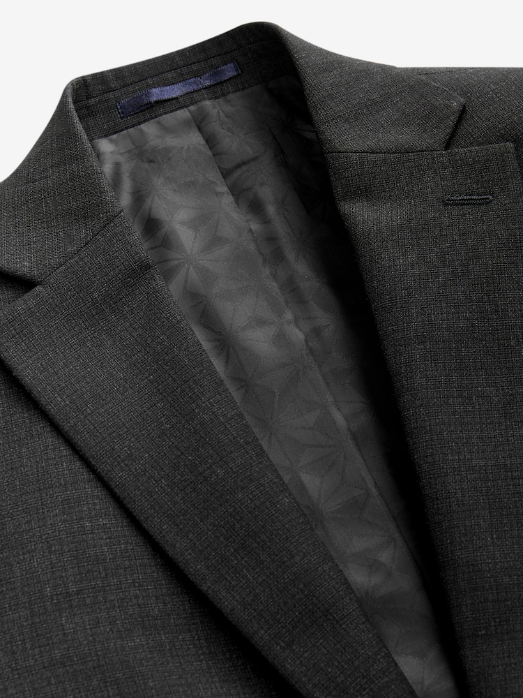 Noir - Tailored Fit - Veste de costume en laine texturée - Image 9 of 11