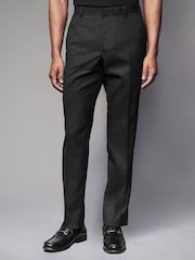 Black Tailored Fit Textured Wool Suit Trousers - Image 1 of 8