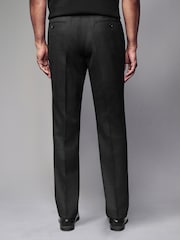 Black Tailored Fit Textured Wool Suit Trousers - Image 3 of 8
