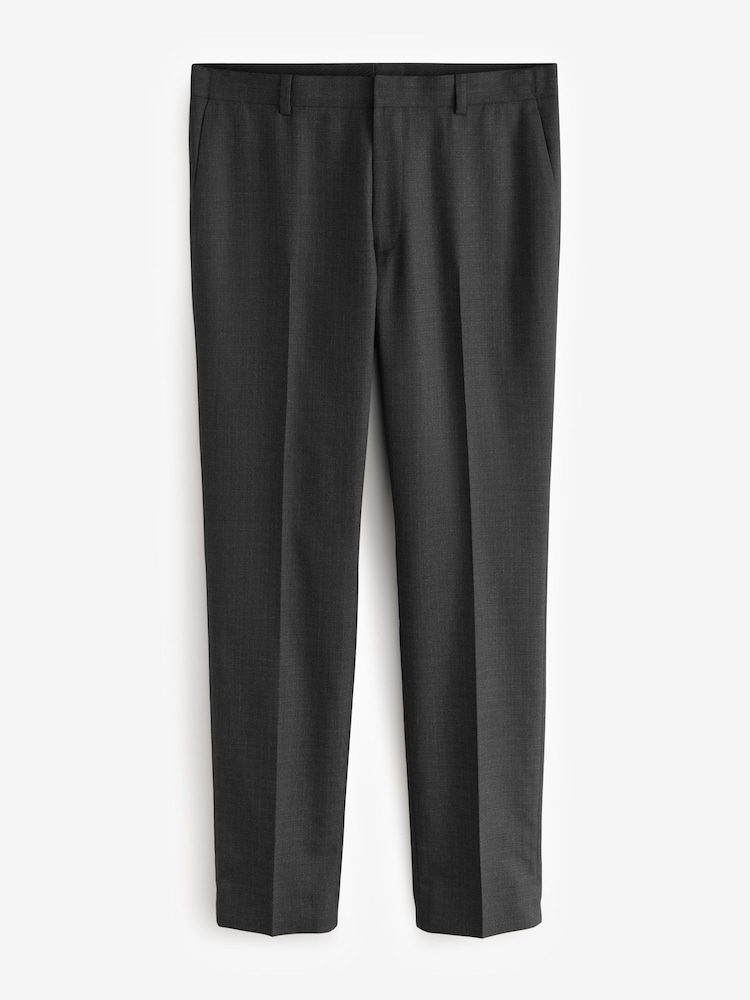 Black Tailored Fit Textured Wool Suit Trousers - Image 5 of 8