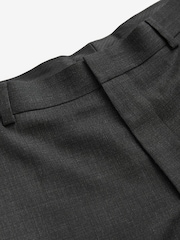 Black Tailored Fit Textured Wool Suit Trousers - Image 6 of 8