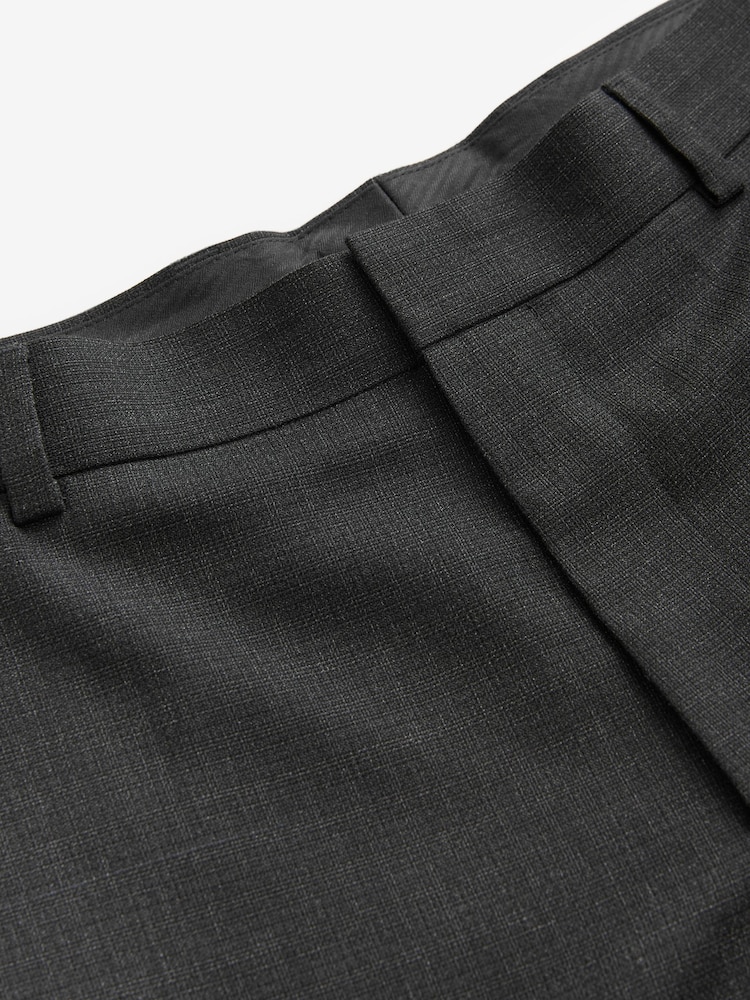 Black Tailored Fit Textured Wool Suit Trousers - Image 6 of 8