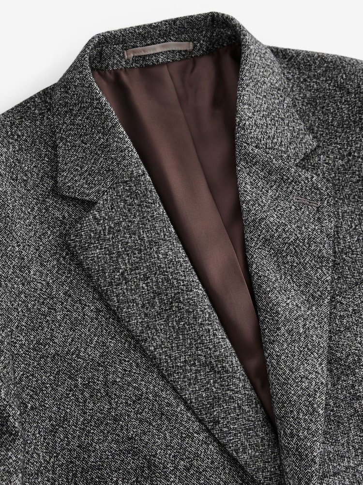 Gris de charbon de bois - Slim Fit Donegal Suit Jacket - Image 7 of 10