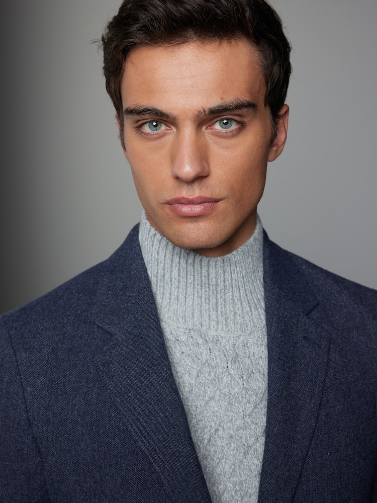 Bleu - Slim Fit Donegal Suit Jacket - Image 4 of 10