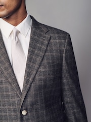 Brown Slim Fit Brushed Check Suit Jacket - Image 2 of 10