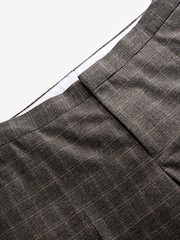 Brown Slim Fit Brushed Check Suit Trousers - Image 7 of 10