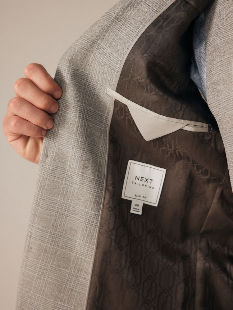 neutre - Veste de costume slim à carreaux - Image 9 of 15