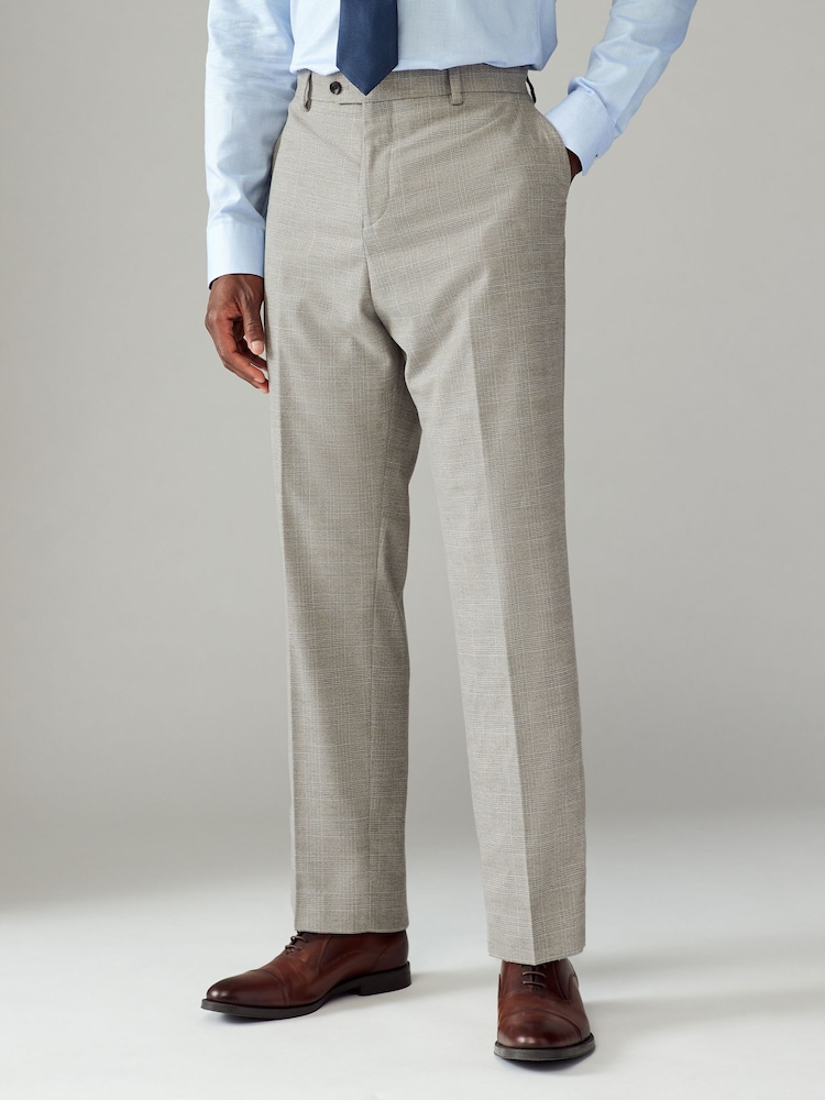 Neutral Slim Fit Check Suit Trousers - Image 1 of 9