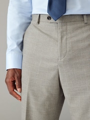 Neutral Slim Fit Check Suit Trousers - Image 2 of 9