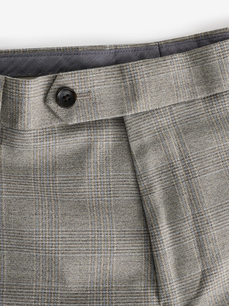 Neutral Slim Fit Check Suit Trousers - Image 9 of 9