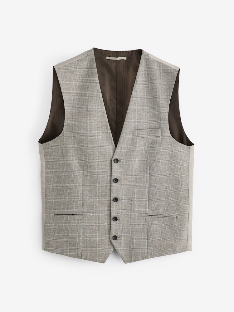 neutre - Gilet de costume slim à carreaux - Image 6 of 9