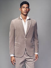 neutre - Coupe ajustée Cotton Corduroy Costume Veste - Image 1 of 1