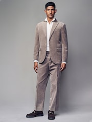 Neutral Straight Fit 100% Cotton Corduroy Suit Trousers - Image 2 of 9