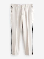 Ecru Cream Slim Fit Tuxedo Suit Trousers - Image 7 of 10