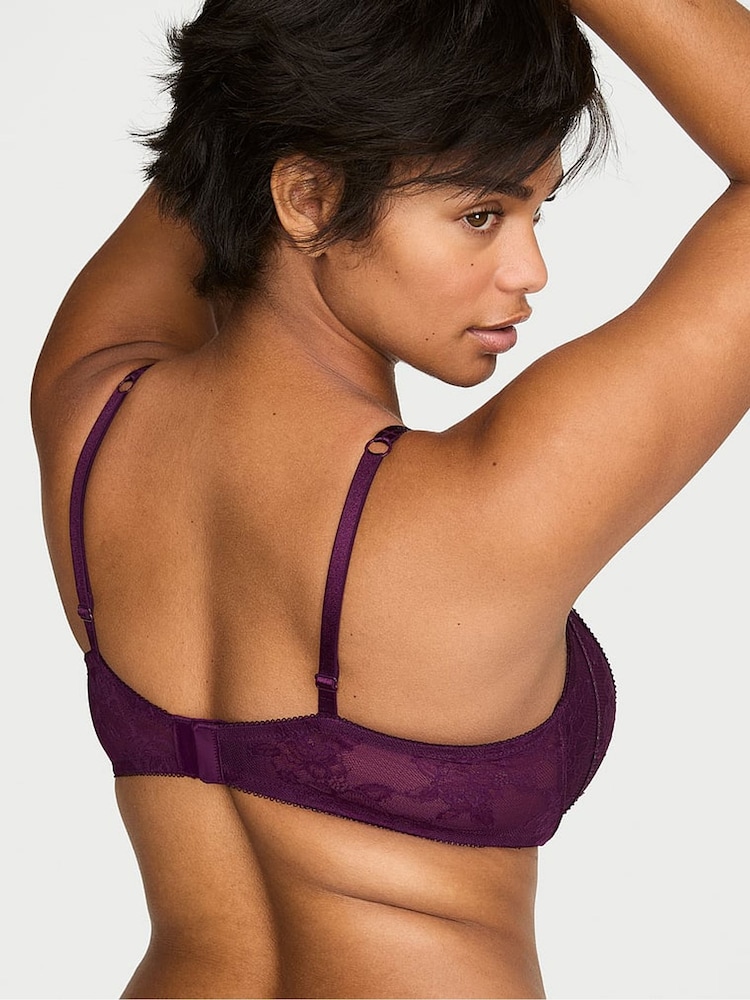 Victoria's Secret Party On Purple Push Up Lace Shine Bra - Image 2 of 2