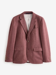 Pink Slim Fit Wool Donegal Suit Jacket - Image 6 of 10