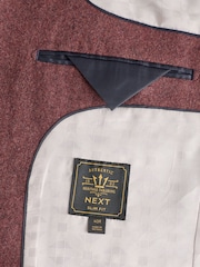 Pink Slim Fit Wool Donegal Suit Jacket - Image 9 of 10