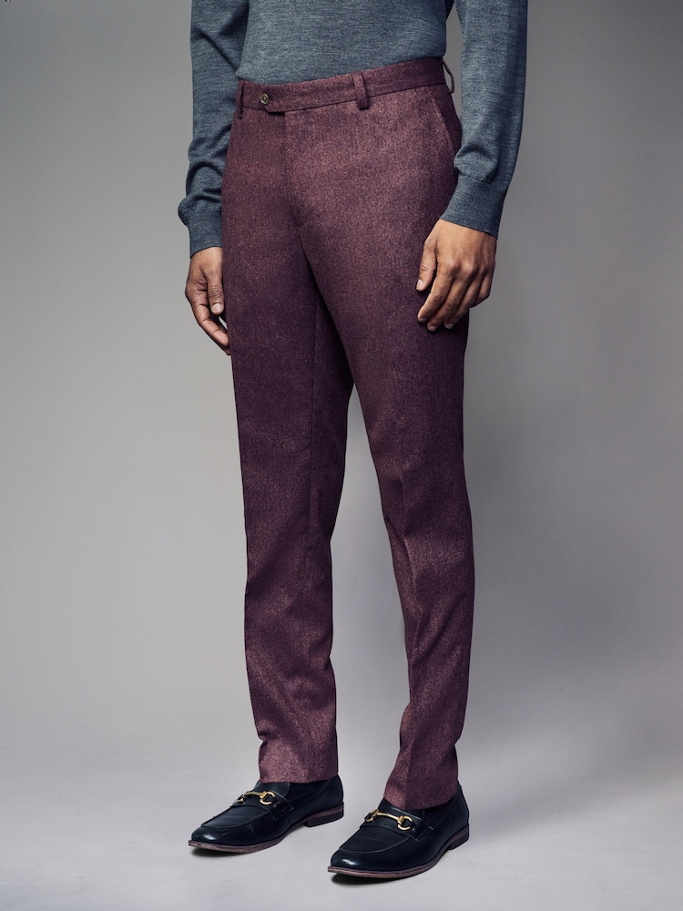 Rose - Standard - Coupe ajustée Wool Blend Donegal Pantalon de costume - Image 1 of 9