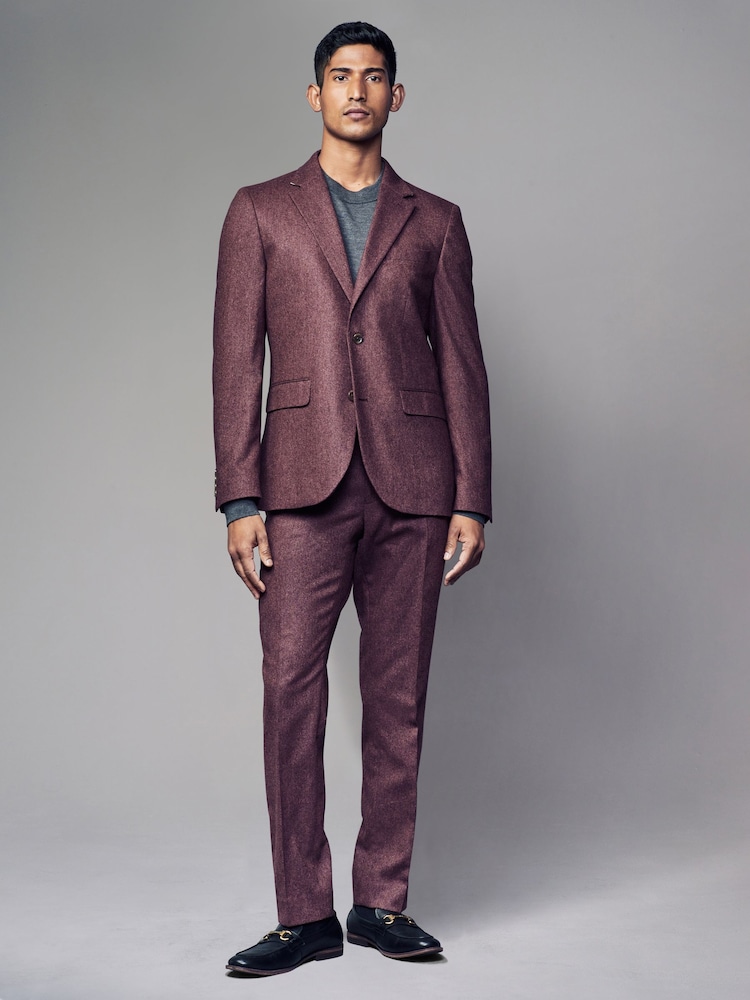 Rose - Standard - Coupe ajustée Wool Blend Donegal Pantalon de costume - Image 3 of 9
