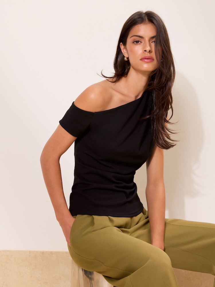 Lipsy Black Off The Shoulder Top - Image 1 of 5