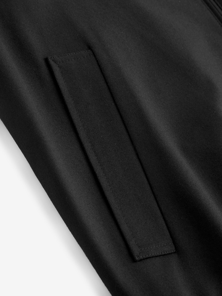 Czarny - Slim Fit Flannel Bomber Jacket - Image 11 of 11