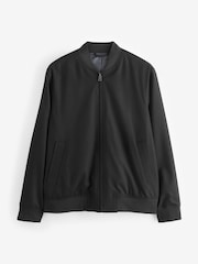 Czarny - Slim Fit Flannel Bomber Jacket - Image 5 of 11