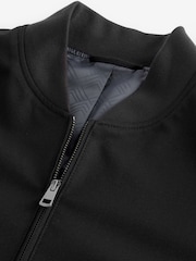 Czarny - Slim Fit Flannel Bomber Jacket - Image 7 of 11