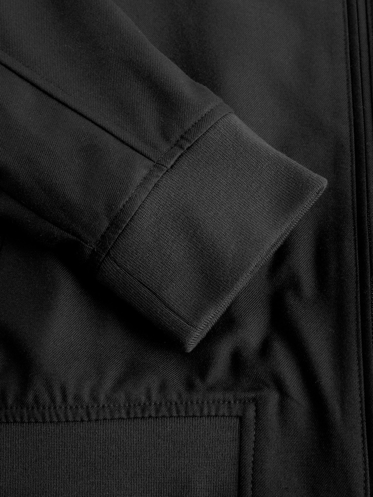 Noir - Coupe ajustée Flannel Bomber Veste - Image 9 of 11