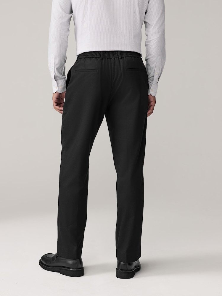 Noir - Pantalon Smart Flannel Coupe ajustée - Image 2 of 8
