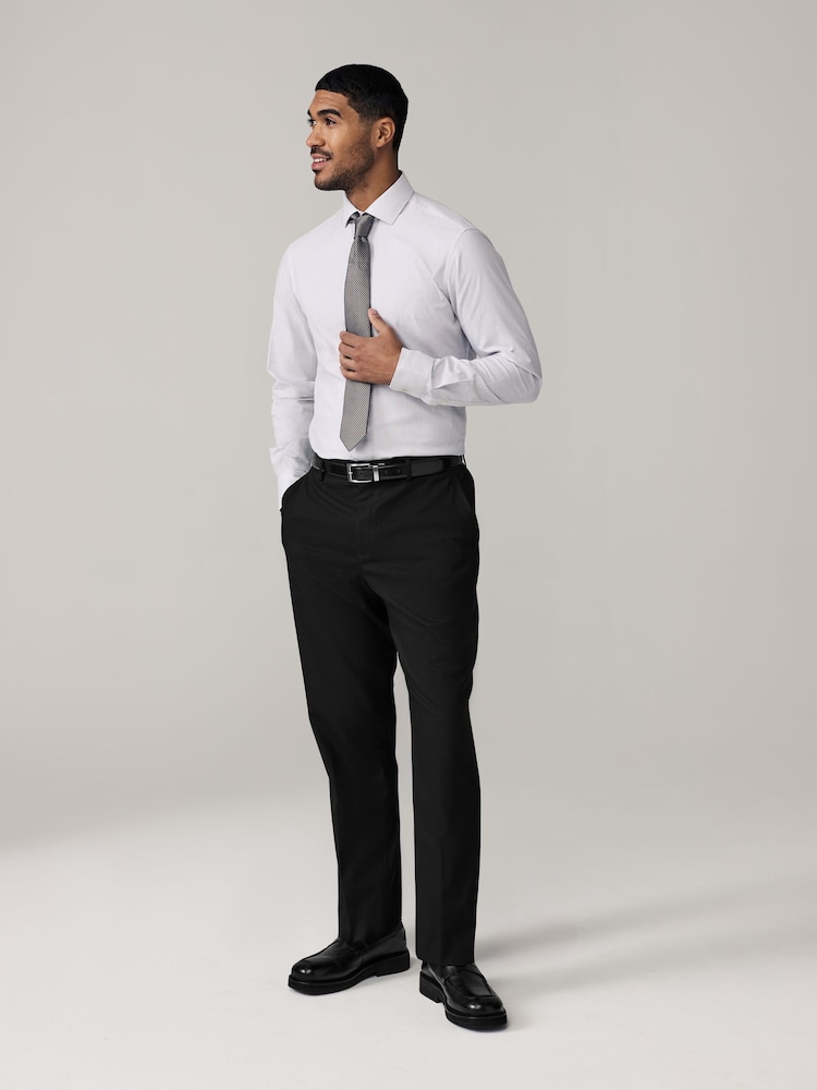 Noir - Pantalon Smart Flannel Coupe ajustée - Image 3 of 8