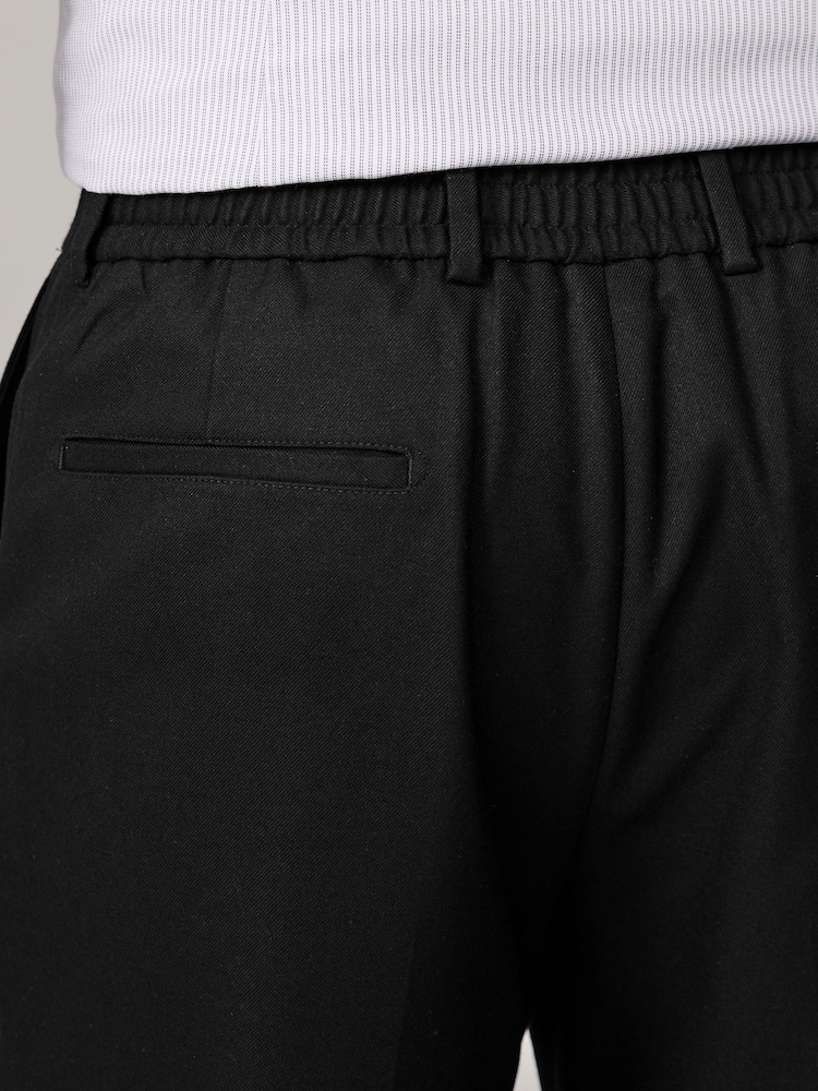Noir - Pantalon Smart Flannel Coupe ajustée - Image 5 of 8
