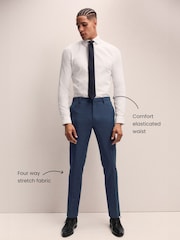 Bleu moyen - Slim Fit (Slim Fit) - Muscle FIt Motionflex Stretch Suit Trousers - Image 3 de 9
