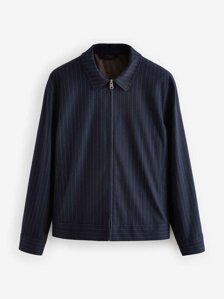 Bleu marine - Rayure Habillé Veste-chemise - Image 7 of 10