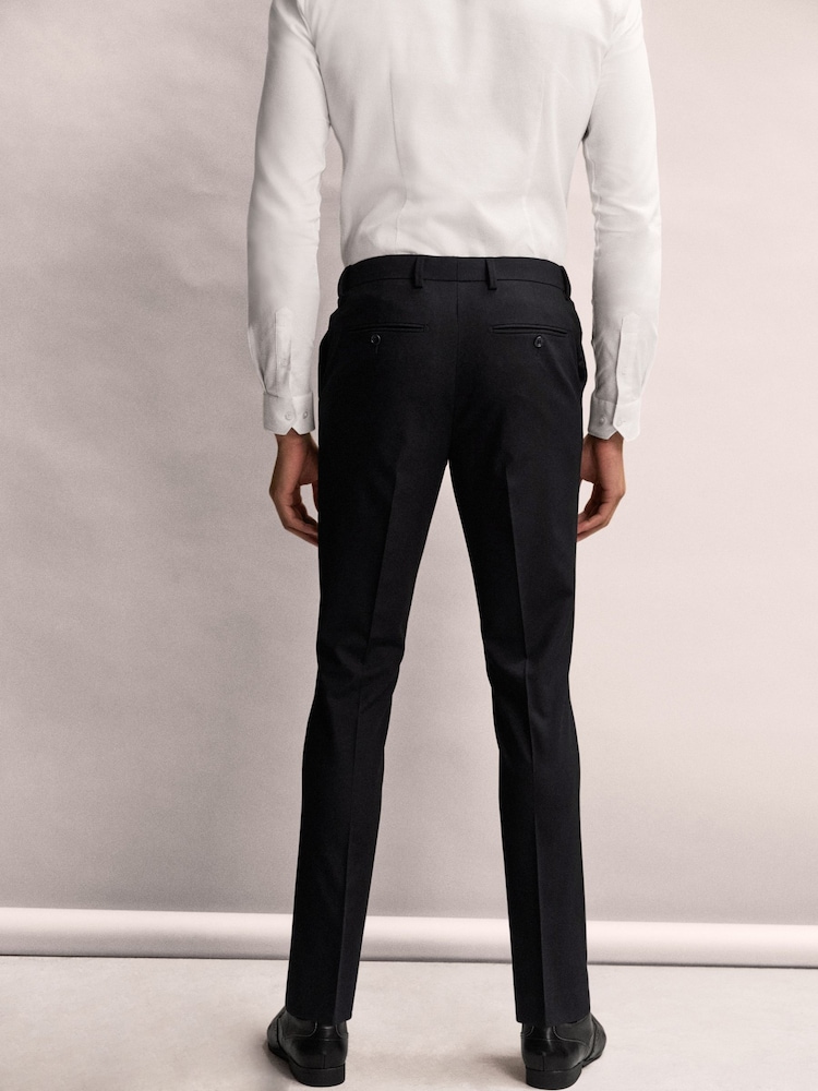Black Slim Fit Muscle FIt Motionflex Stretch Suit Trousers - Image 2 of 7