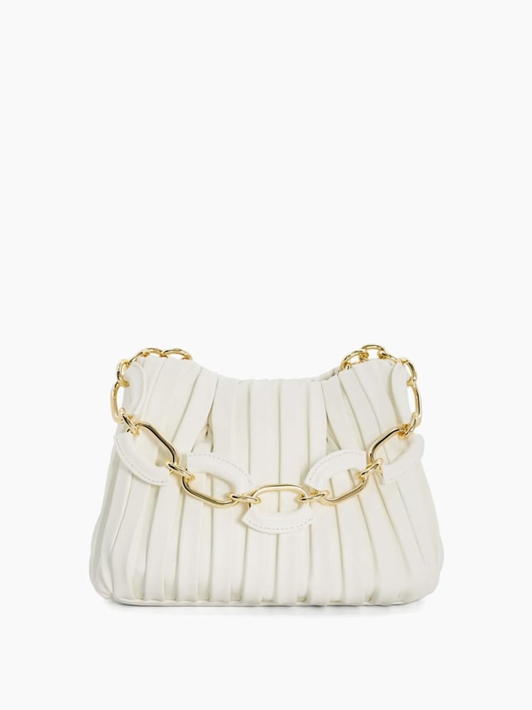 Dune London White Small Dinidominie Pleat Slouchy Bag - Image 2 of 5