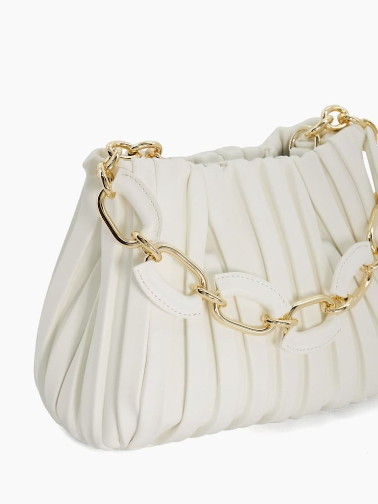 Dune London White Small Dinidominie Pleat Slouchy Bag - Image 5 of 5