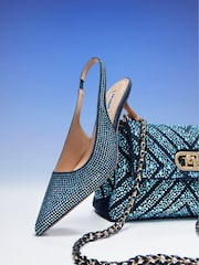 Dune London Blue Small Regent Quilted Shoulder Bag - Image 5 of 5