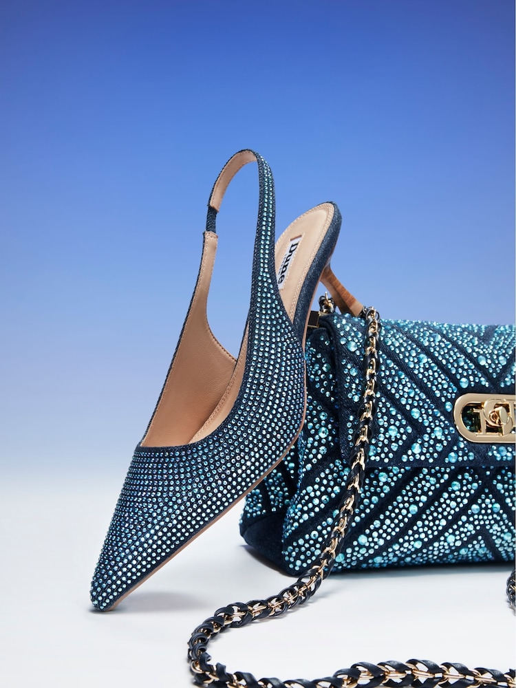 Dune London Blue Small Regent Quilted Shoulder Bag - Image 5 of 5